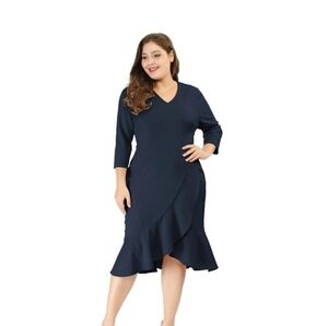 2 For $20 Long Sleeve Faux Wrap Dress 3x